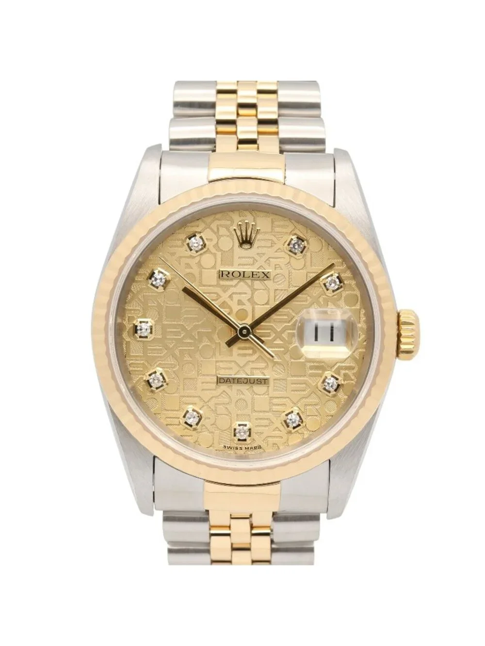 Rolex Watch Datejust Diamond D Number CH NP 18k Stainless Steel